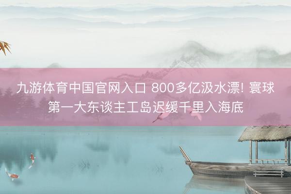 九游体育中国官网入口 800多亿汲水漂! 寰球第一大东谈主工岛迟缓千里入海底
