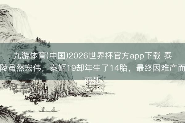 九游体育(中国)2026世界杯官方app下载 泰姬陵虽然宏伟，泰姬19却年生了14胎，最终因难产而死