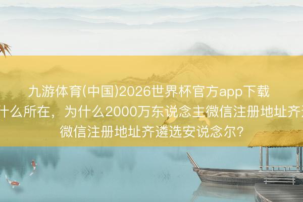九游体育(中国)2026世界杯官方app下载 安说念尔是个什么所在，为什么2000万东说念主微信注册地址齐遴选安说念尔？