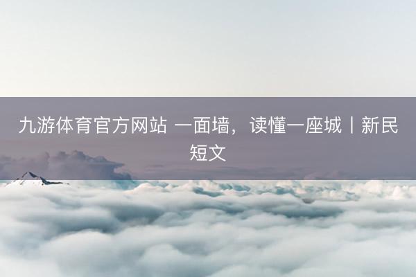 九游体育官方网站 一面墙，读懂一座城丨新民短文