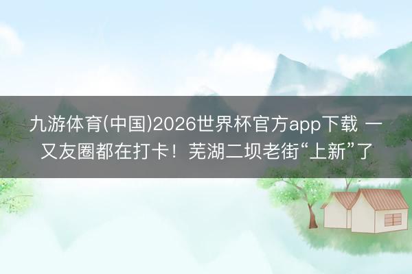 九游体育(中国)2026世界杯官方app下载 一又友圈都在打卡！芜湖二坝老街“上新”了