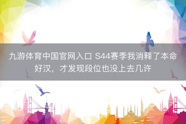 九游体育中国官网入口 S44赛季我消释了本命好汉，才发现段位也没上去几许