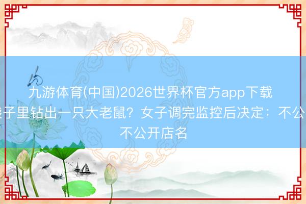 九游体育(中国)2026世界杯官方app下载 外卖袋子里钻出一只大老鼠？女子调完监控后决定：不公开店名