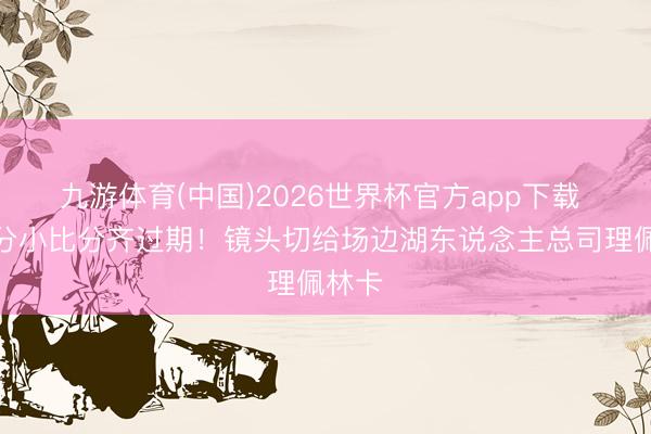 九游体育(中国)2026世界杯官方app下载 大比分小比分齐过期！镜头切给场边湖东说念主总司理佩林卡